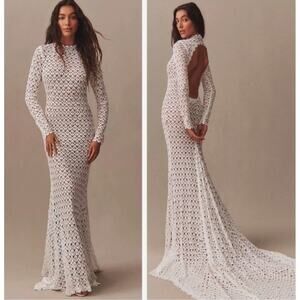 Daughters of Simone NWT Hollis Lace Open Back Wedding Gown Bridal Bohemian XL